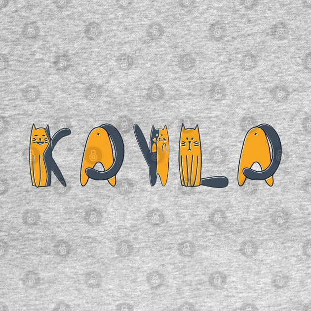 Kayla | Girl Name | Cat Lover | Cat Illustration by LisaLiza